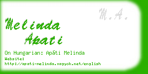 melinda apati business card