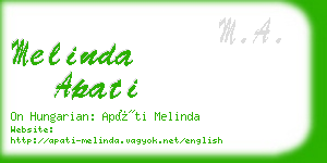 melinda apati business card